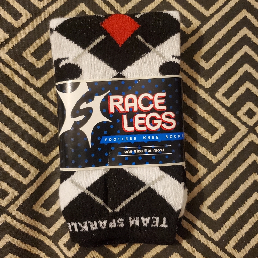 Race Legs Footless Socks NWT - Picture 1 of 4